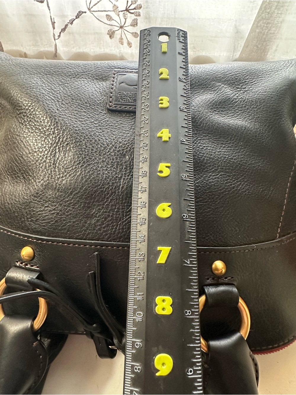 Dooney & Bourke Cameron Black Florentine Leather Satchel - Picture 6 of 14